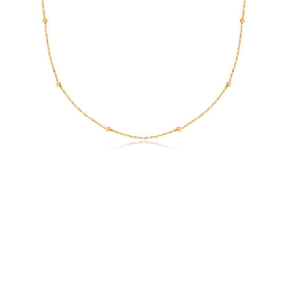 Fingerprint Moon & Star Tag Necklace (Gold)