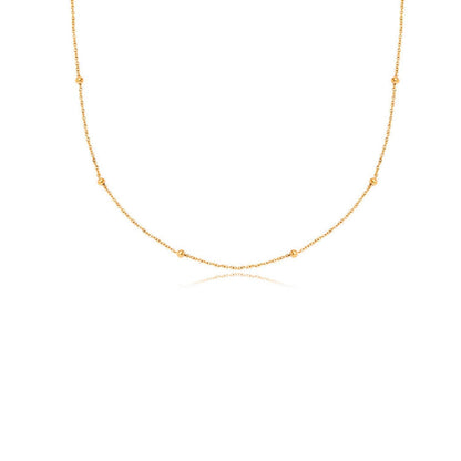 Fingerprint Moon & Star Tag Necklace (Gold)