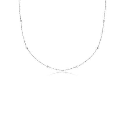 Fingerprint Moon & Star Tag Necklace (Silver)