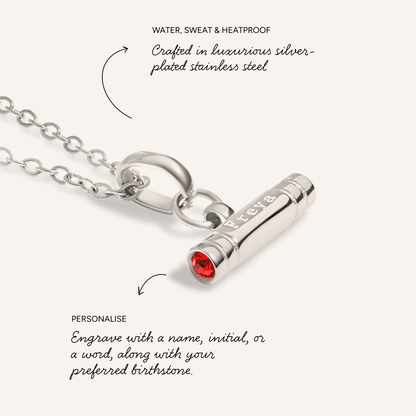 Mini Custom Stamped T-Bar Necklace (Silver)