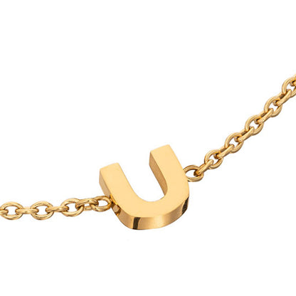 Birthstone & Made Mine Letter Bracelet (Gold)