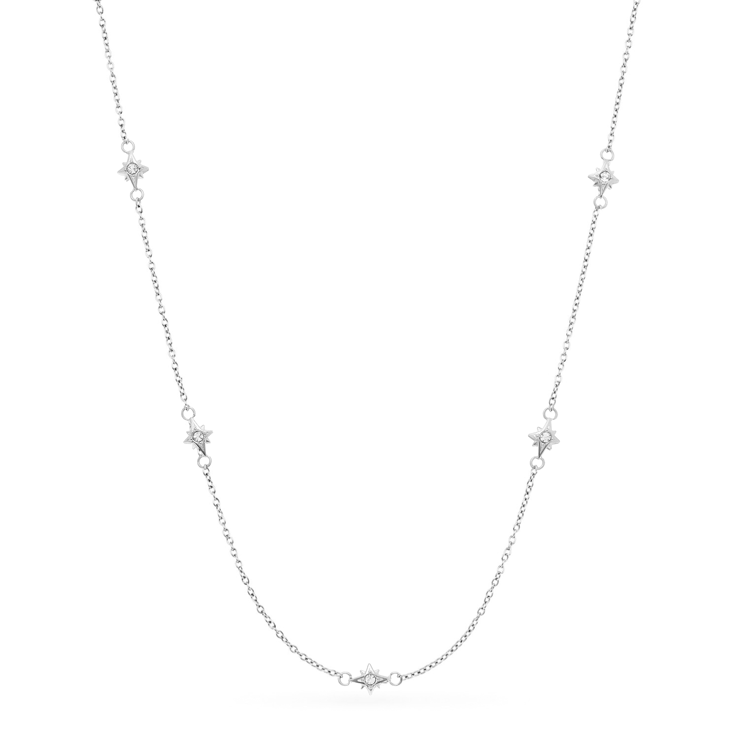 Mother of Pearl Cushion Necklace & Earrings Set (Silver)