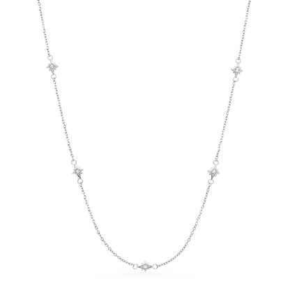 Mini Written In The Stars Initial Tag Necklace (Silver)