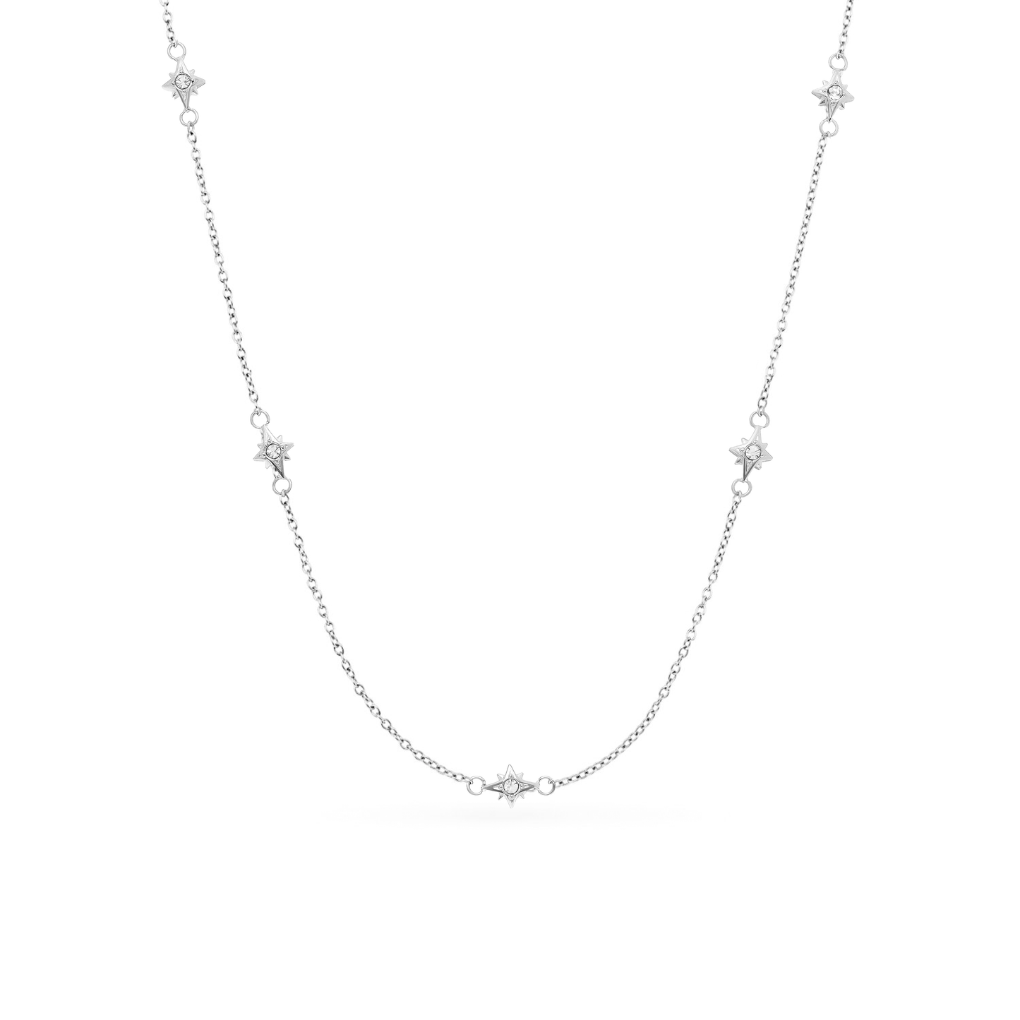 Mother of Pearl Cushion Necklace & Earrings Set (Silver)