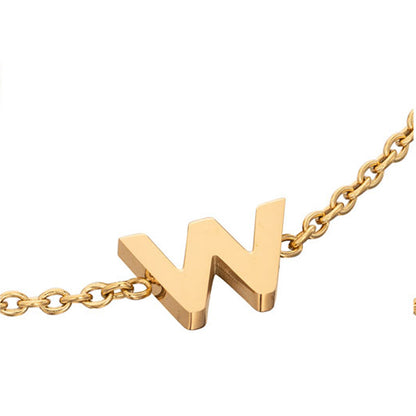 Birthstone & Made Mine Letter Bracelet (Gold)