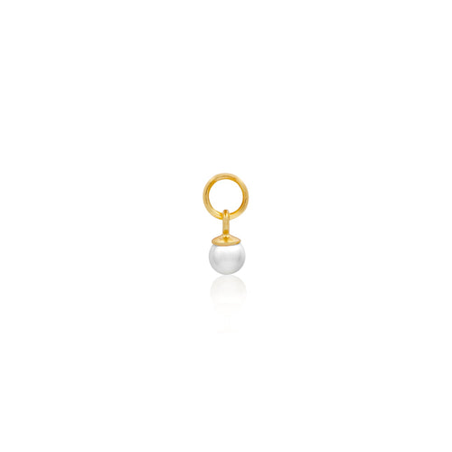 Stories Pearl Huggie Charm (Gold)