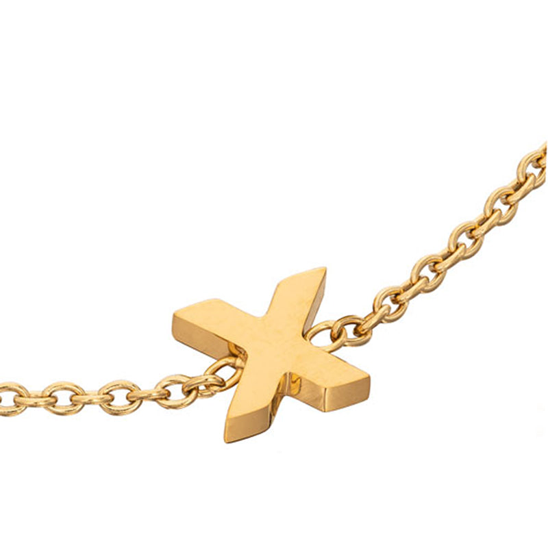 Birthstone & Made Mine Letter Bracelet (Gold)