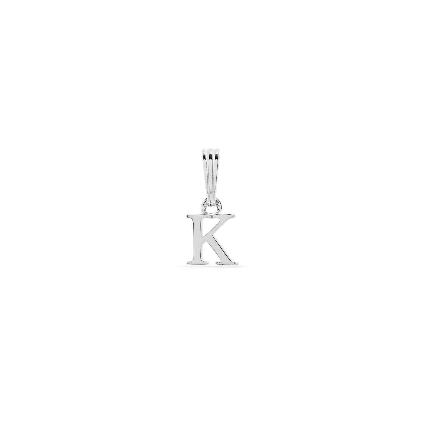 Sterling Silver Mini Initial Pendant (Silver)