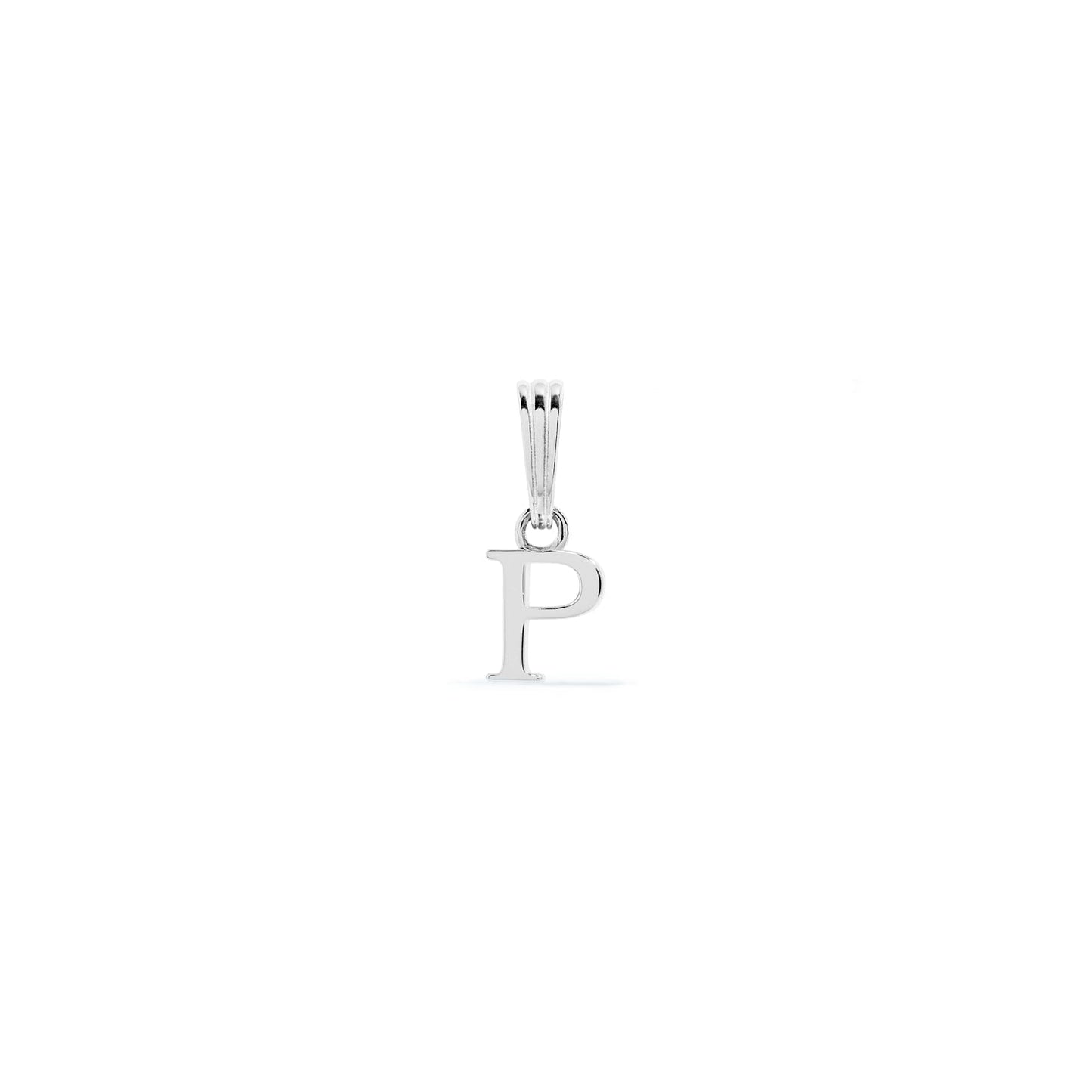 Sterling Silver Mini Initial Pendant (Silver)