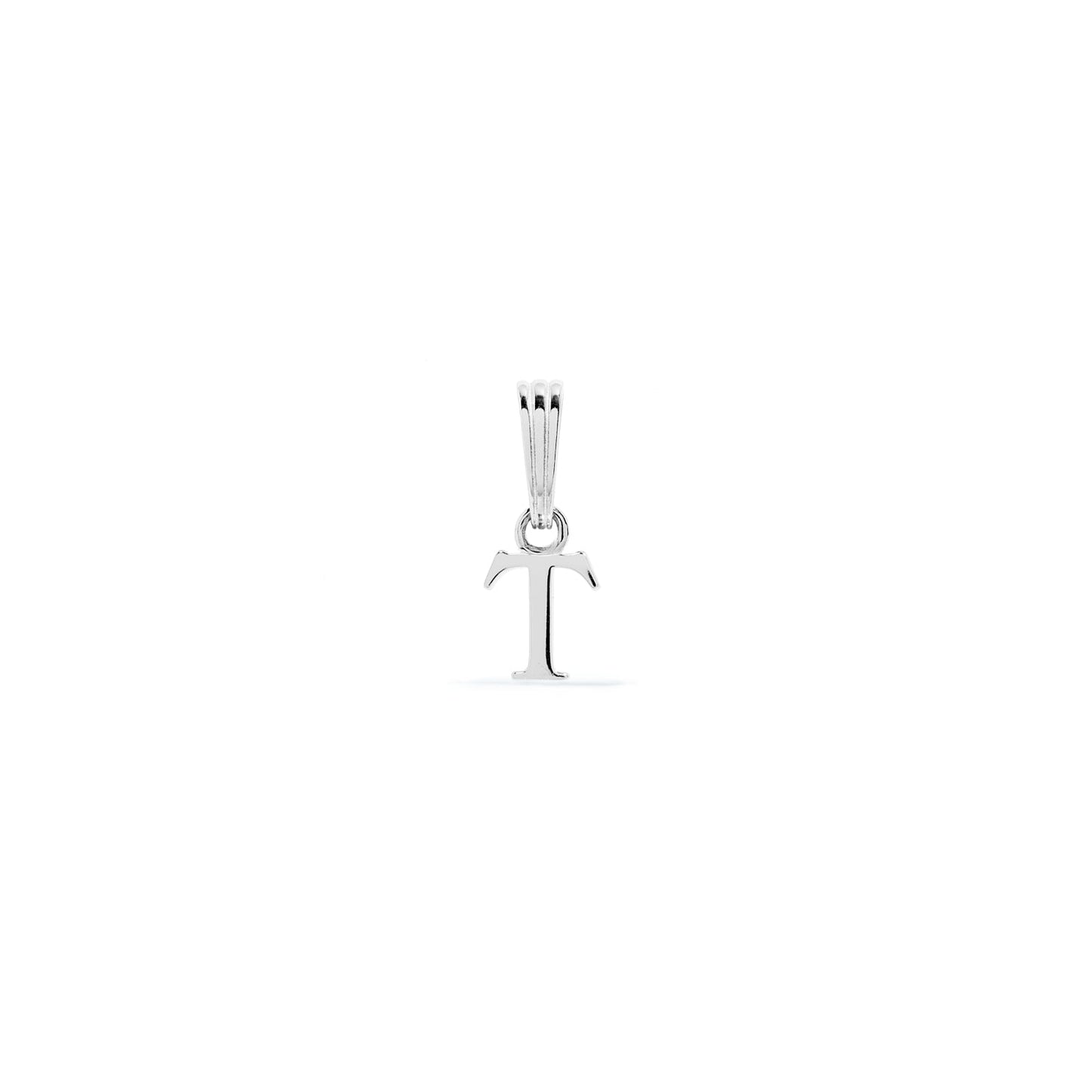 Sterling Silver Mini Initial Pendant (Silver)