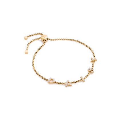 Pearl Custom Name Bracelet (Gold)