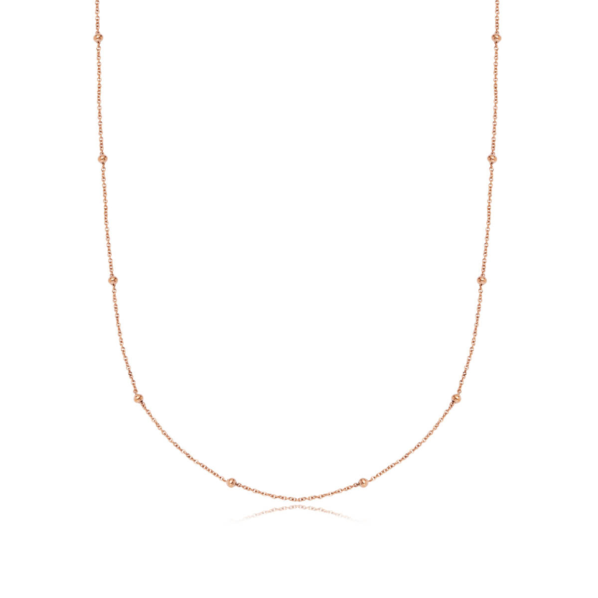 Sphere Chain Necklace 16 in (Rose Gold)