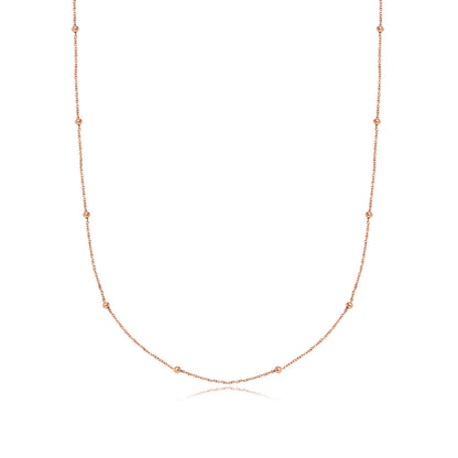 Sphere Chain Necklace 16 in (Rose Gold)