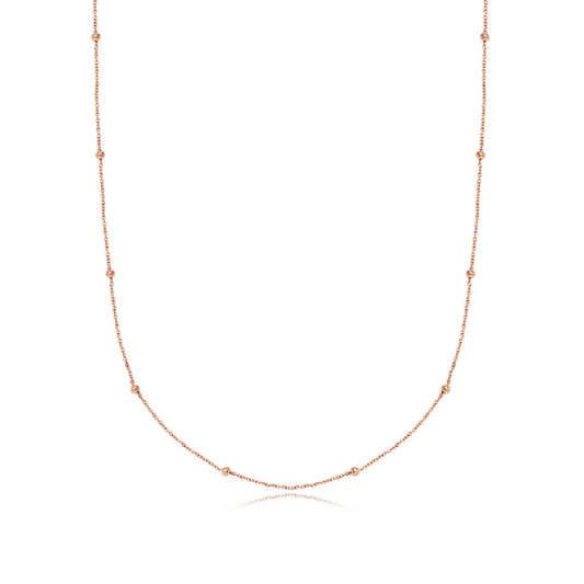 Layering Sphere Chain Necklace (Rose Gold)